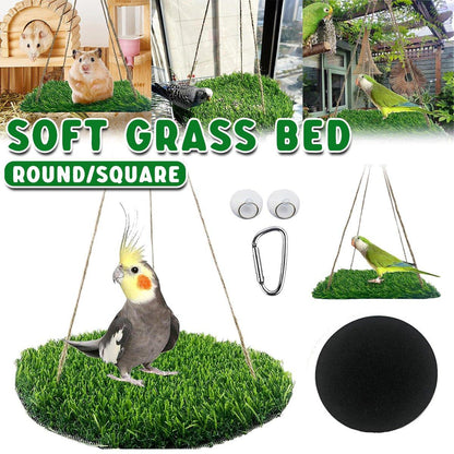 Parrot Turf Hammock Climbing Toy for Hamster Pet Bed Hanging Swing for Small Pet - Roundness