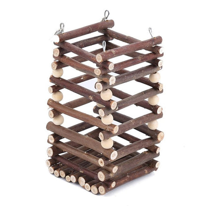 Rabbit Hay Feeder Rack Apple Wood Grass Holder Natural Food Rack Small Pet