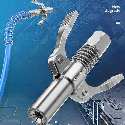 Grease Tool Coupler Heavy Duty Quick Lock Double Handle Leak-Free Grease Nozzle