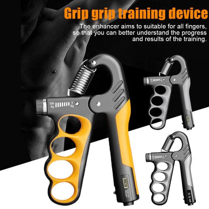 Adjustable Hand Grip Strengthener with Counter Forearm Finger Exerciser Trainer - Orange