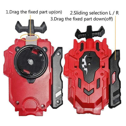 B-88 Beylauncher Beyblade String Launcher Ripper Red Blue Black - Black
