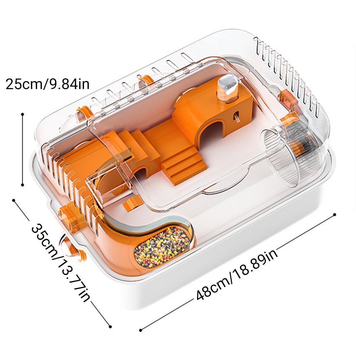 Acrylic Tunnel Hamster Cage Gold Wire Bite Proof Luxury Small Pet Habitat