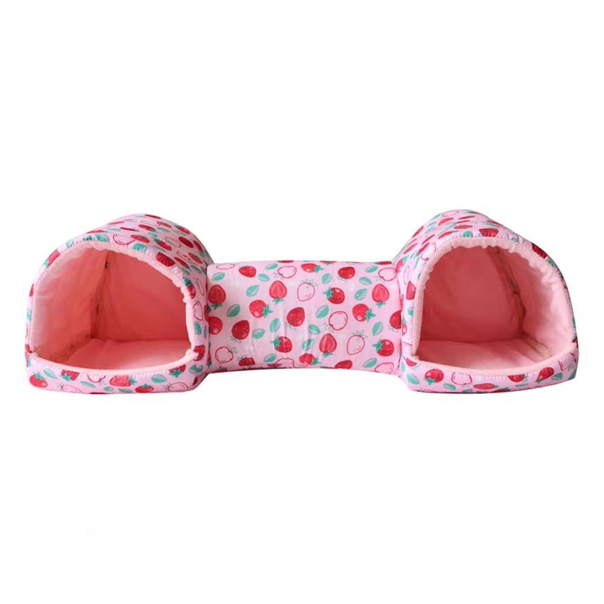 Small Pet Hamster Nest House Cotton Tunnel Comfortable Bedding for Hamsters - Pink