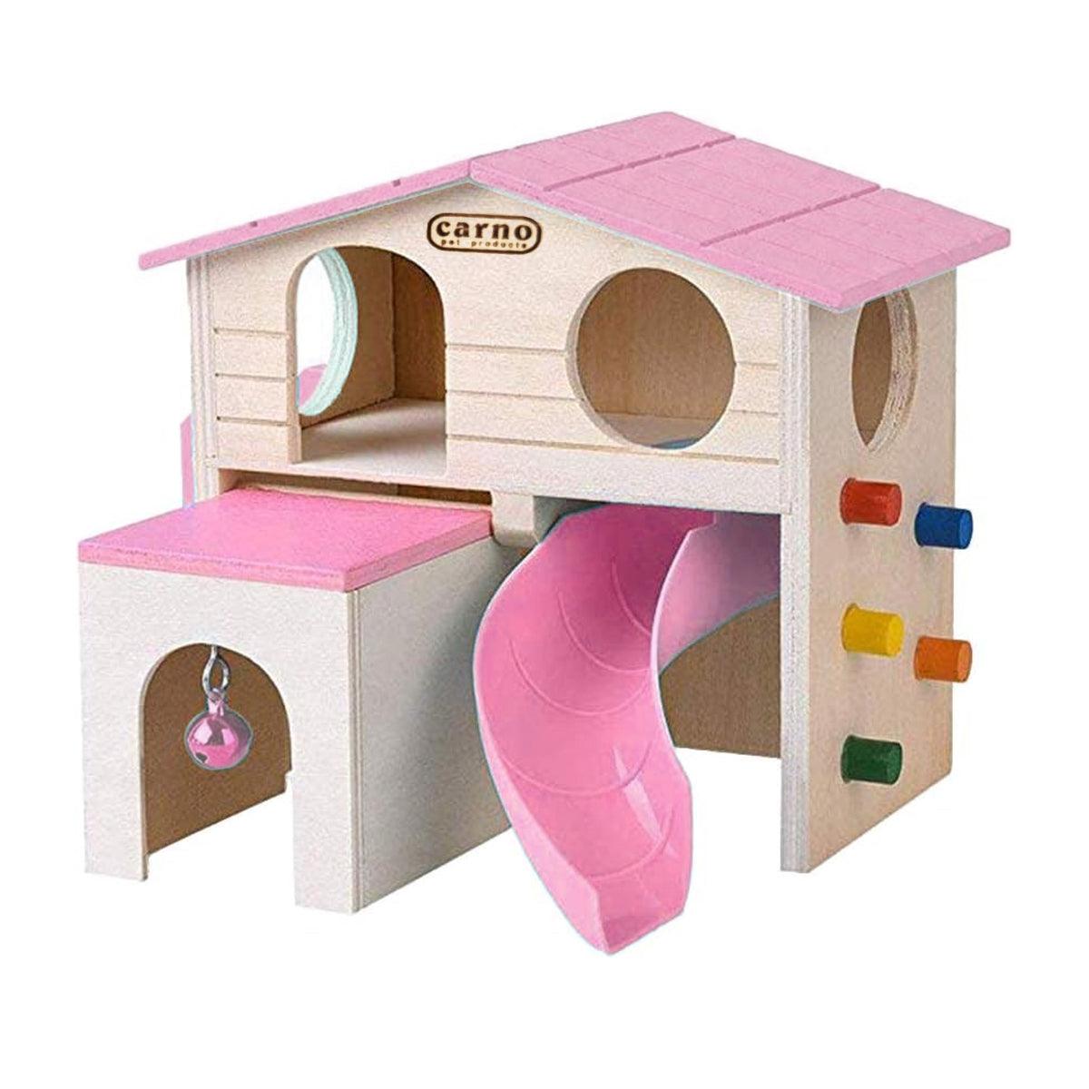 Wooden Luxury Hamster Villa Escape House Fun Nest Pet Home for Small Animals - Blue