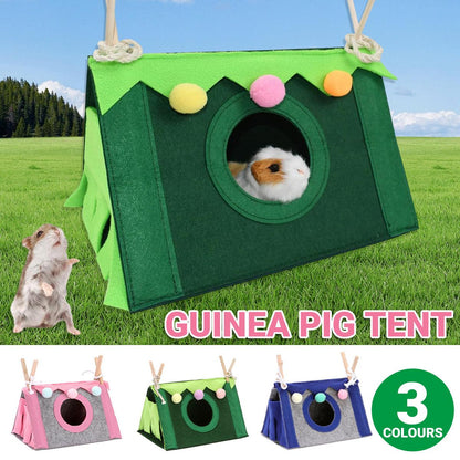 Hamster Tent Small Pet Hideout Pig Possum House Cool Triangle Nest Shelter - Blue