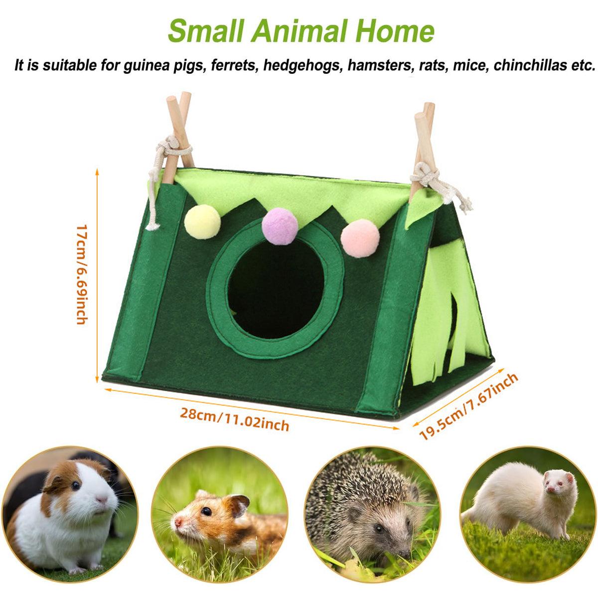 Hamster Tent Small Pet Hideout Pig Possum House Cool Triangle Nest Shelter - Blue