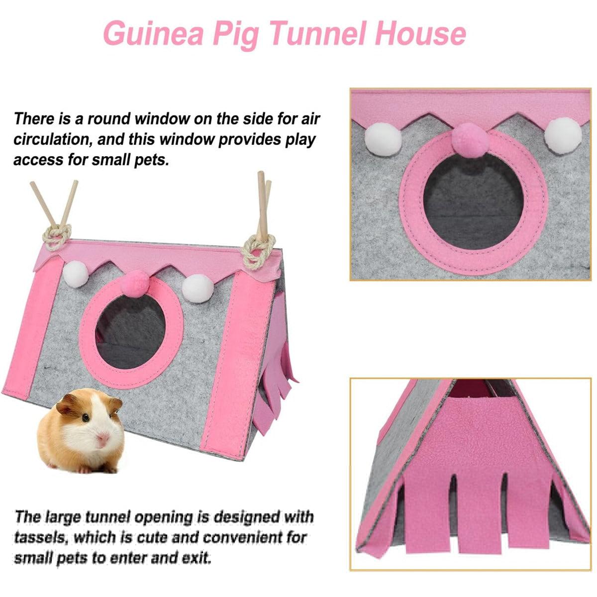 Hamster Tent Small Pet Hideout Pig Possum House Cool Triangle Nest Shelter - Blue