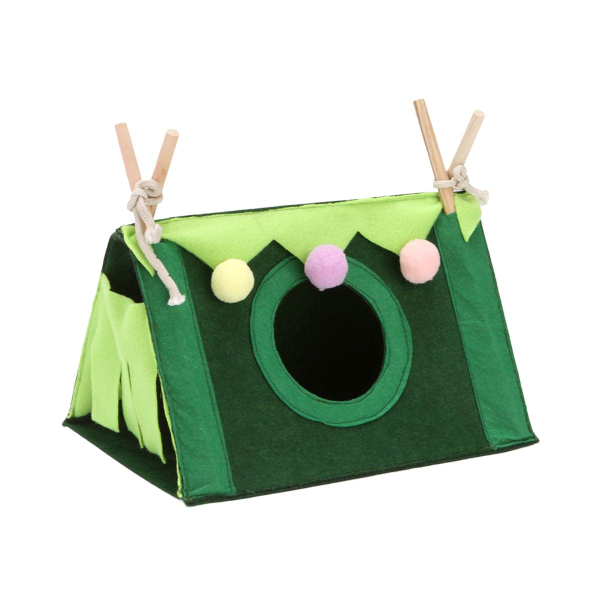 Hamster Tent Small Pet Hideout Pig Possum House Cool Triangle Nest Shelter - Blue