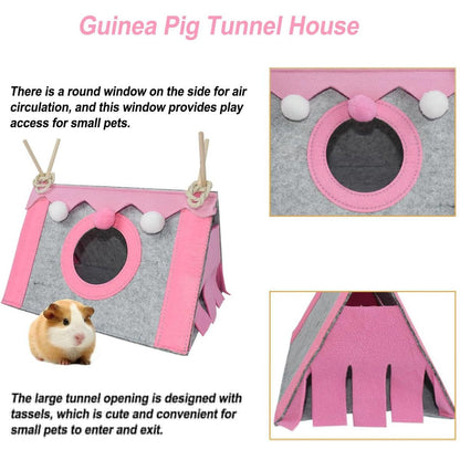 Hamster Tent Small Pet Hideout Pig Possum House Cool Triangle Nest Shelter - Green