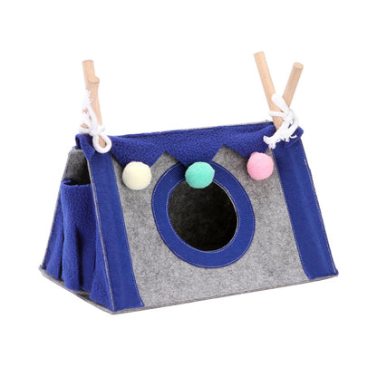 Hamster Tent Small Pet Hideout Pig Possum House Cool Triangle Nest Shelter - Green