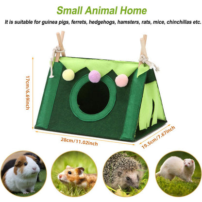 Hamster Tent Small Pet Hideout Pig Possum House Cool Triangle Nest Shelter - Pink