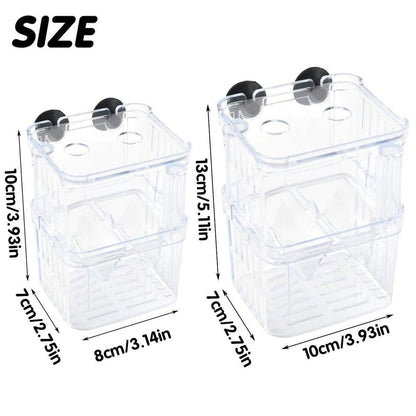 Guppy Breeding Aquarium Fish Tank Hatchery Isolation Breeder Rearing Box - L-13*10*7cm