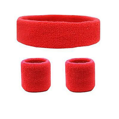 Wristbands Headband Sweatbands Sweat Band For Sport Tennis Badminton Yoga Cotton - Orange