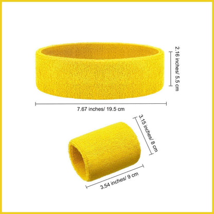 Wristbands Headband Sweatbands Sweat Band For Sport Tennis Badminton Yoga Cotton - Red