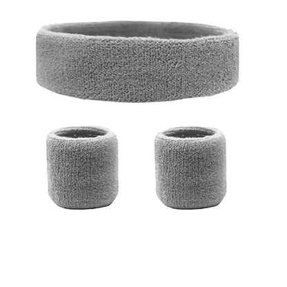 Wristbands Headband Sweatbands Sweat Band For Sport Tennis Badminton Yoga Cotton - White