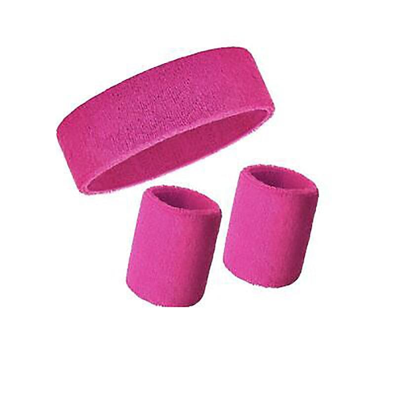 Wristbands Headband Sweatbands Sweat Band For Sport Tennis Badminton Yoga Cotton - White