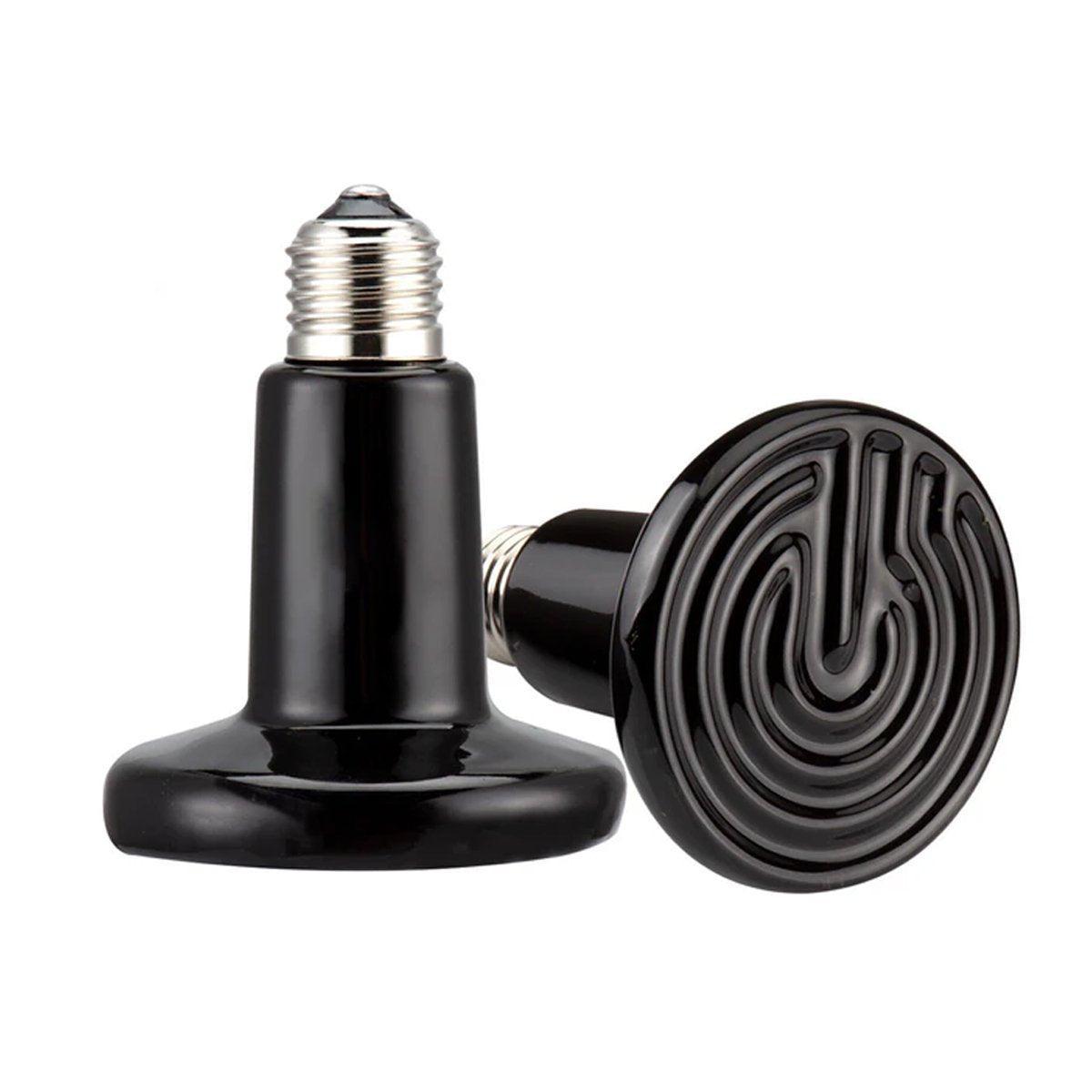 2X Ceramic Infrared Heat Lamp Bulbs for Reptiles and Terrariums - 25W-2PCS