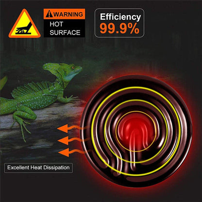 2X Ceramic Infrared Heat Lamp Bulbs for Reptiles and Terrariums - 50W-2PCS