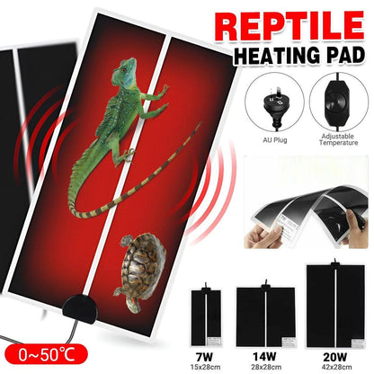 Electric Warming Pad for Reptile Habitat Support Suitable for Crab Frog Lizard Tanks - 7W