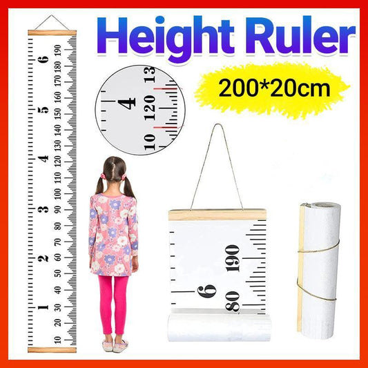 Canvas Wall Hanging Height Chart Ruler 200x20cm for Growth Tracking