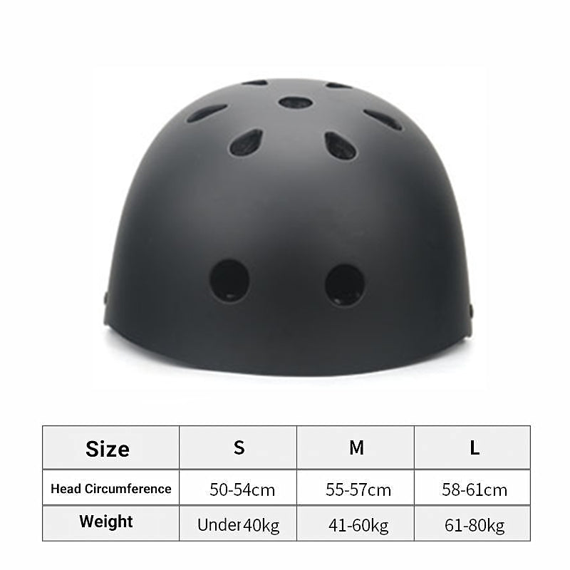 Black Bike Skate Helmet with Adjustable Fit Lightweight Protective Design 3 Sizes - M