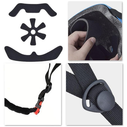 Black Bike Skate Helmet with Adjustable Fit Lightweight Protective Design 3 Sizes - M