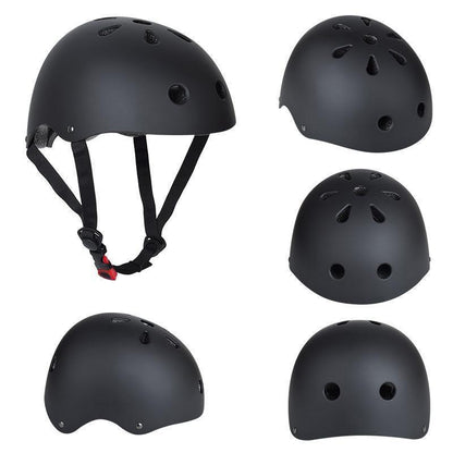 Black Bike Skate Helmet with Adjustable Fit Lightweight Protective Design 3 Sizes - S
