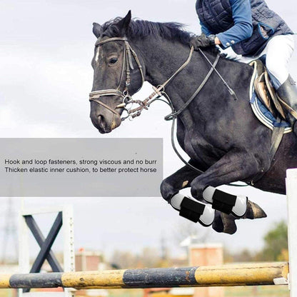 4pcs Show Jumping Horse Leg Warmers Gaiters for Joint Protection Equine Gear - Brown