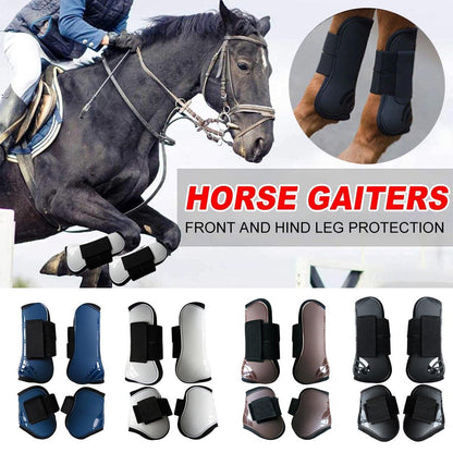 4pcs Show Jumping Horse Leg Warmers Gaiters for Joint Protection Equine Gear - Navy
