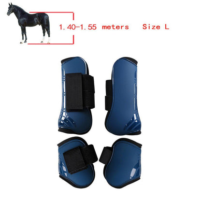 4pcs Show Jumping Horse Leg Warmers Gaiters for Joint Protection Equine Gear - Navy