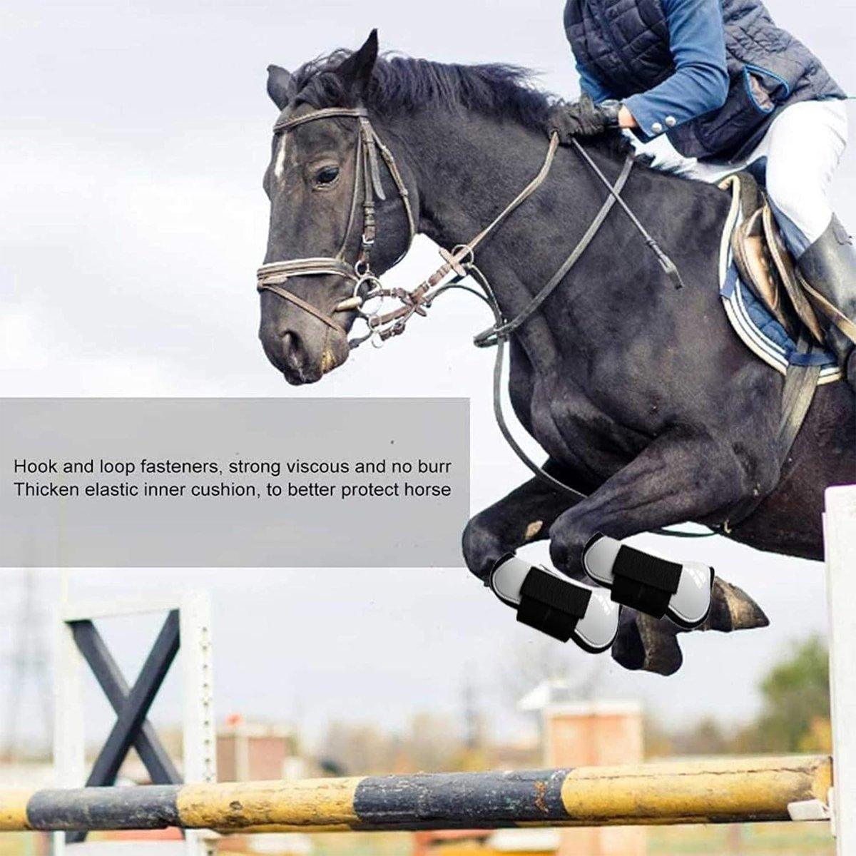 4pcs Show Jumping Horse Leg Warmers Gaiters for Joint Protection Equine Gear - Navy