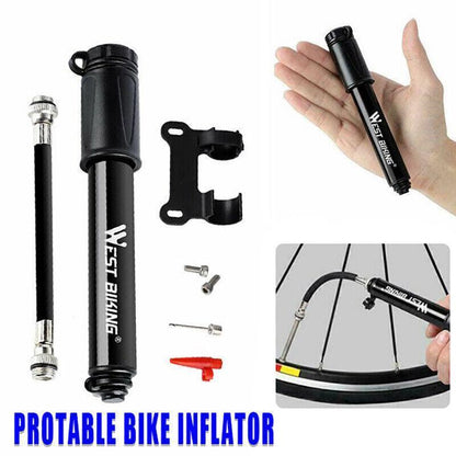 Aluminium Mini Bicycle Air Pump Bike Hand Ball Inflator Portable Cycling Tyre