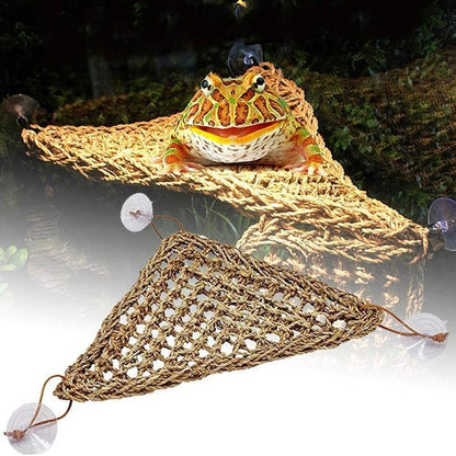 Comfortable and Natural Straw Reptile Bed Hammock for Basking and Relaxation - 20*20*28CM