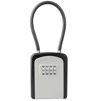 Portable Key Lock Box Hanging Combination Storage Organizer for Home Security - Black