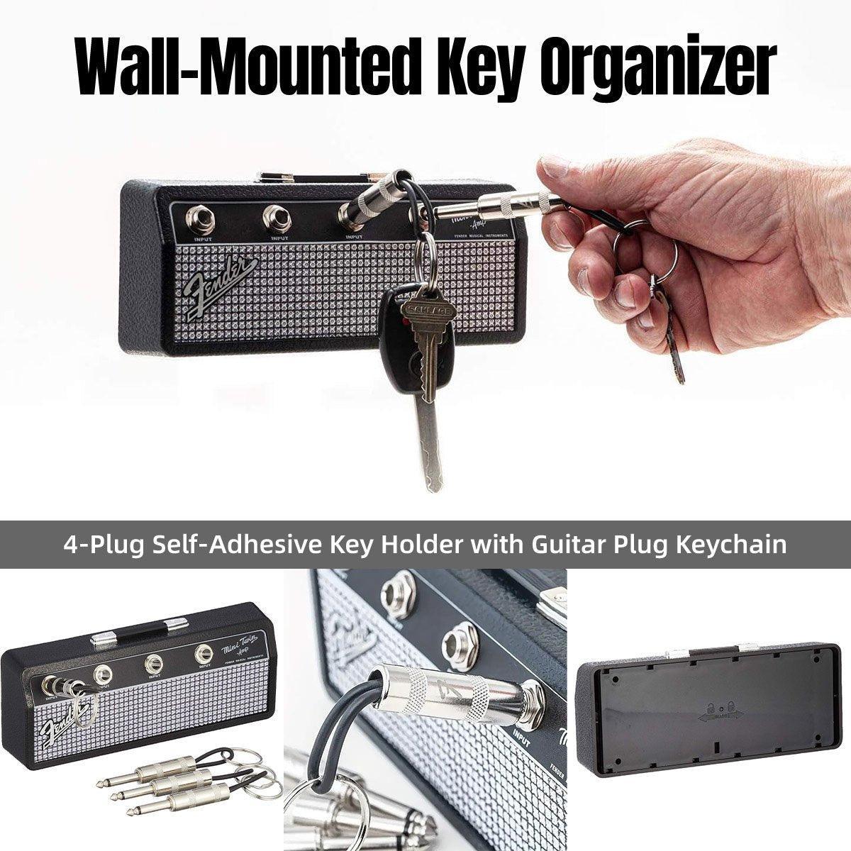 Guitar Shaped Wall Mounted Key Holder Decorative Storage Rack Home Organiser