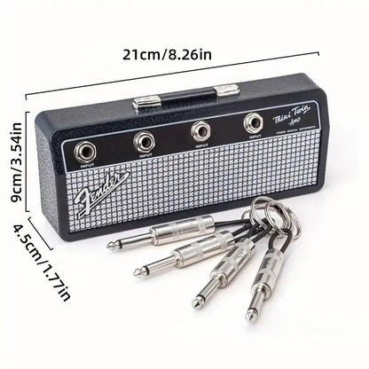 Guitar Shaped Wall Mounted Key Holder Decorative Storage Rack Home Organiser