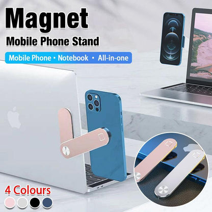 Side Mount Clip Phone Holder for Laptop Adjustable Portable Screen Bracket - Black