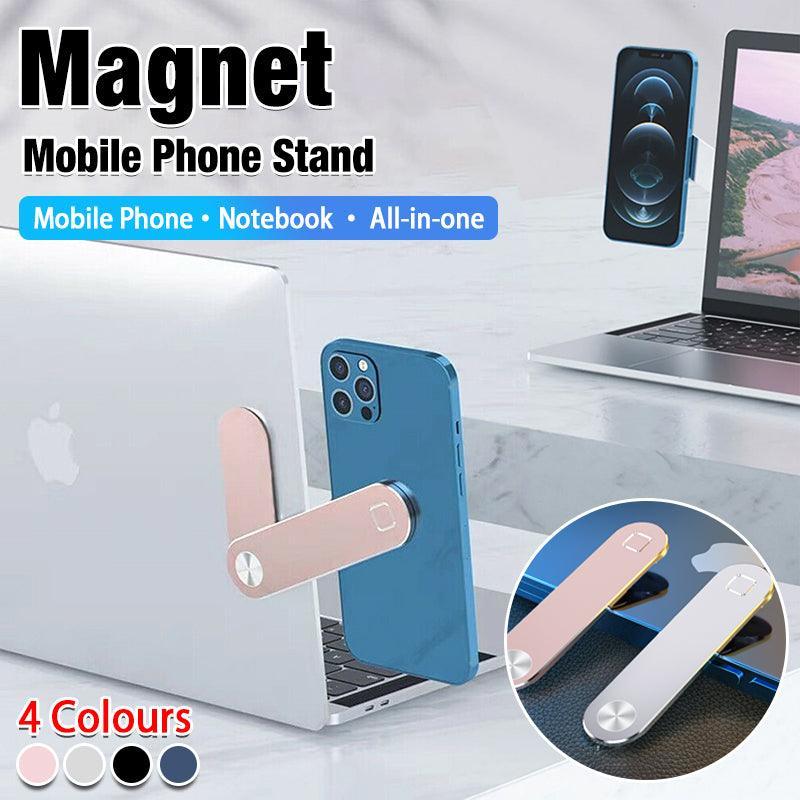 Side Mount Clip Phone Holder for Laptop Adjustable Portable Screen Bracket - Blue