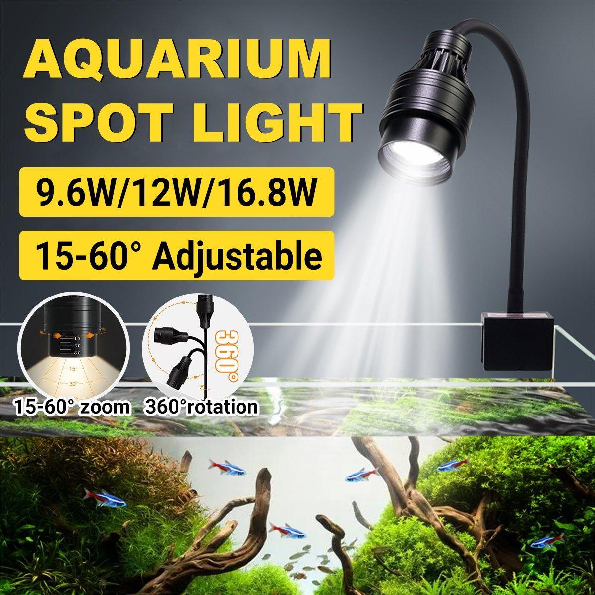 Fish Tank Clamp Light Special Focus Aquarium Lamp for Viewing Landscape Lighting - 16.8W