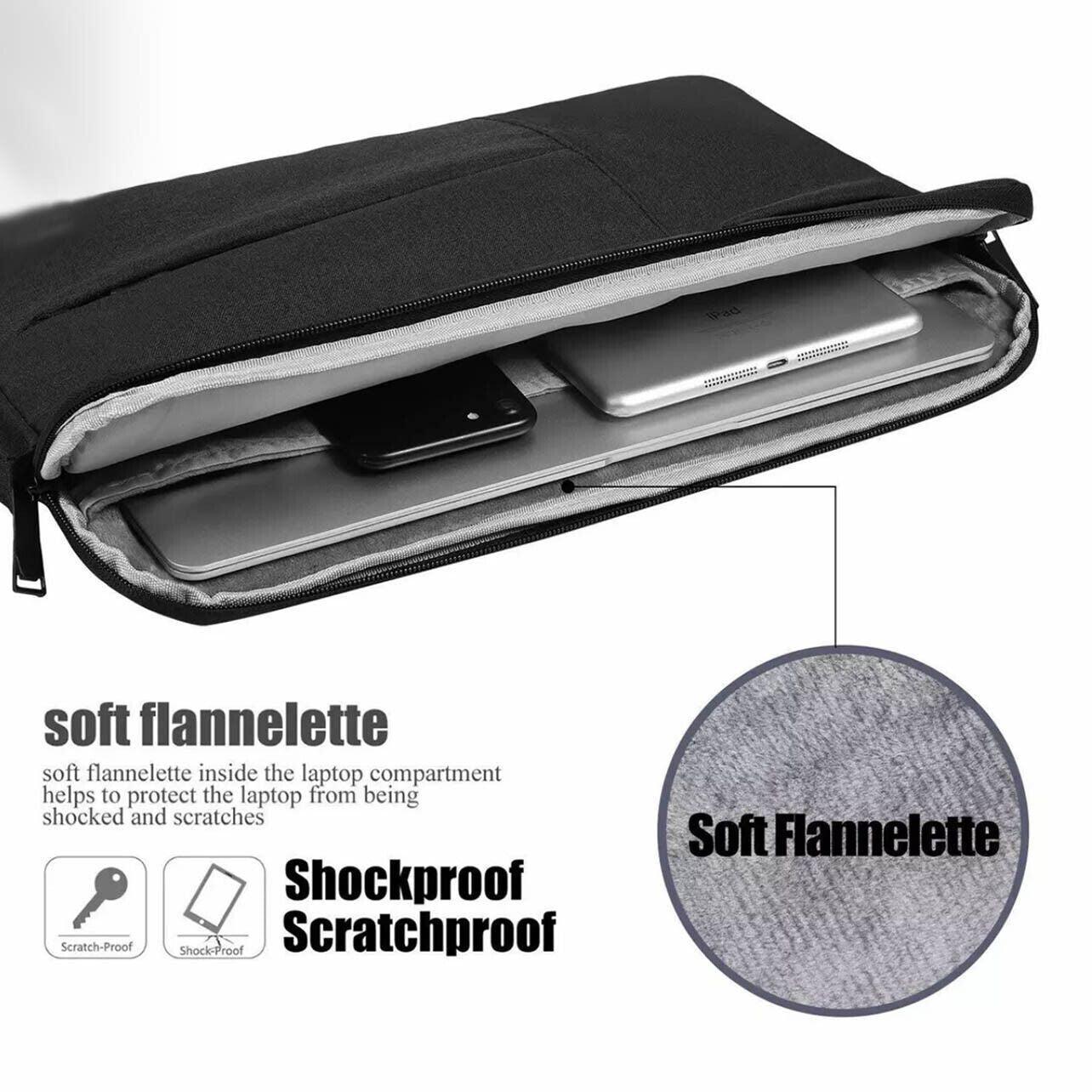 Laptop Sleeve Travel Bag Carry Case For Macbook Air Pro 15.6" - Light Grey