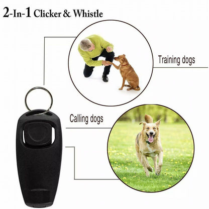 Dog Whistle and Clicker Set for Training Stop Barking Obedience Tool Combo - Light Blue