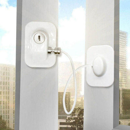 Refrigerator Lock with Keys for Fridge Cabinet Window Door and Drawer Latch Use - Black