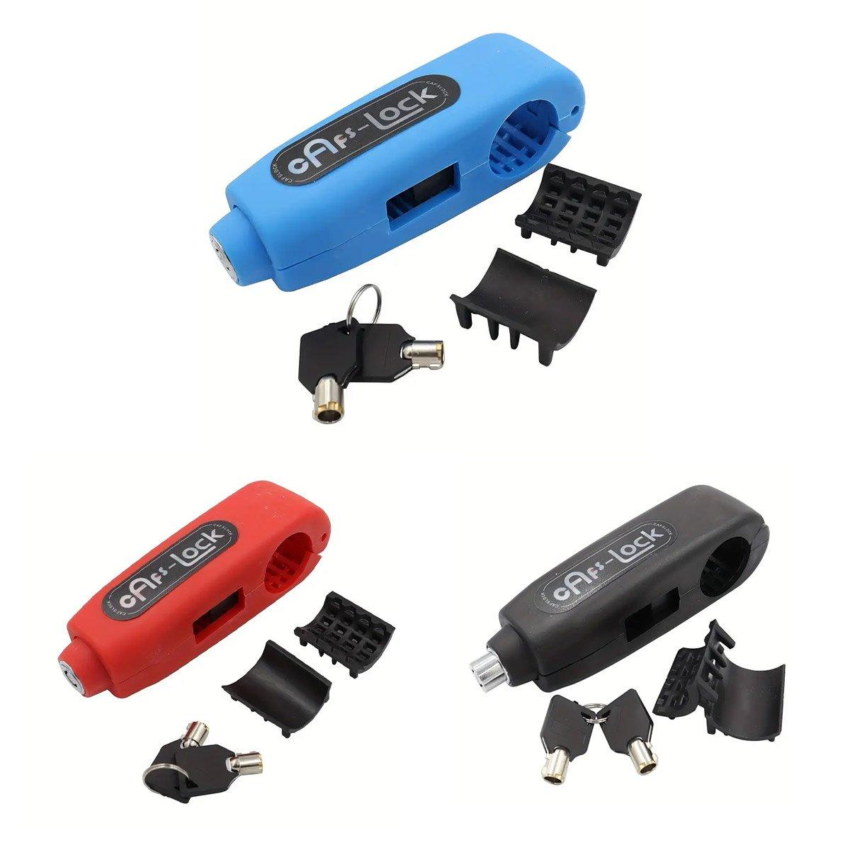 Motorcycle and Electric Bike Handlebar Lock Anti-Theft Security Lock for Bikes - Blue