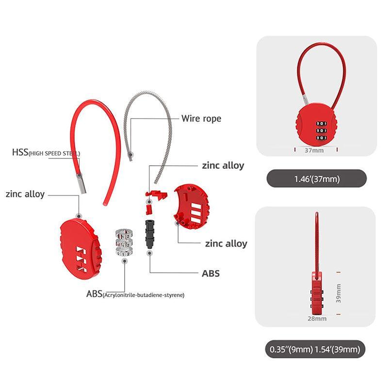 Combination Lock Padlock Locker 3 Digit Security Bike Suitcase Luggage Bag - Green