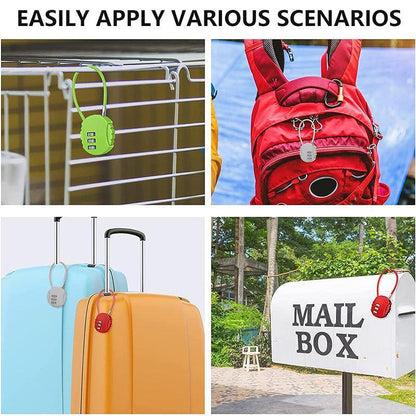 Combination Lock Padlock Locker 3 Digit Security Bike Suitcase Luggage Bag - Red