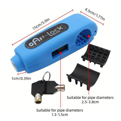 Motorcycle and Electric Bike Handlebar Lock Anti-Theft Security Lock for Bikes - Red