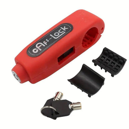 Motorcycle and Electric Bike Handlebar Lock Anti-Theft Security Lock for Bikes - Red