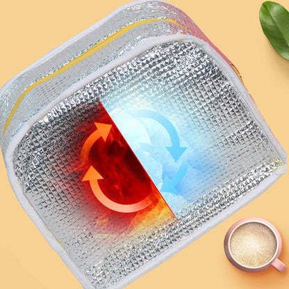 Cute 3D Cartoon Insulated Lunch Bag Oxford Fabric Bento Tote for School Use - Blue Puppy