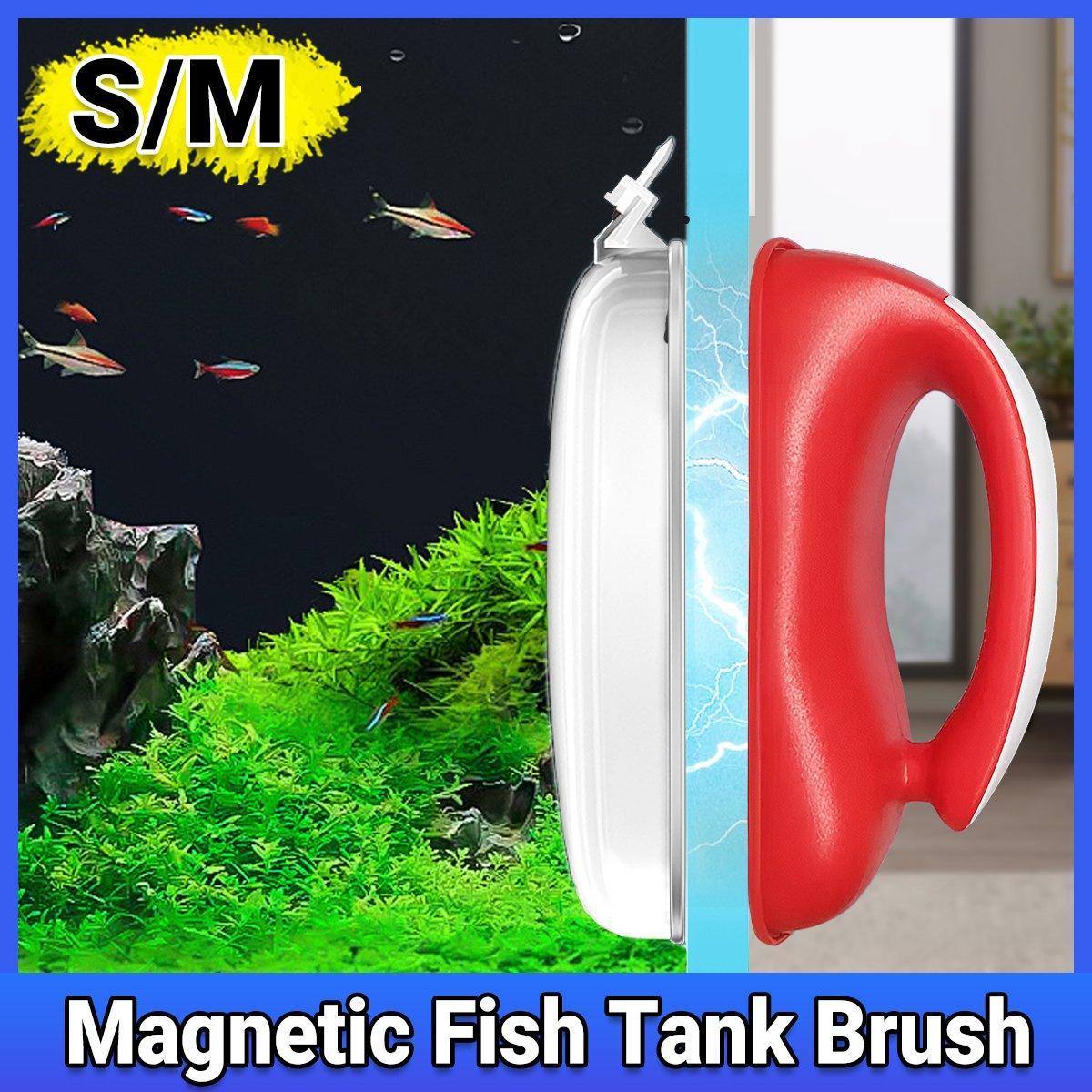 Double-Sided Aquarium Glass Cleaner Brush for Fish Tank Algae Removal S/M Size - M