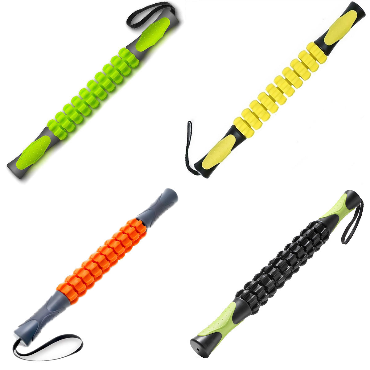 Muscle Roller Stick Full Body Fitness Massage Tool for Home and Gym Use - Green